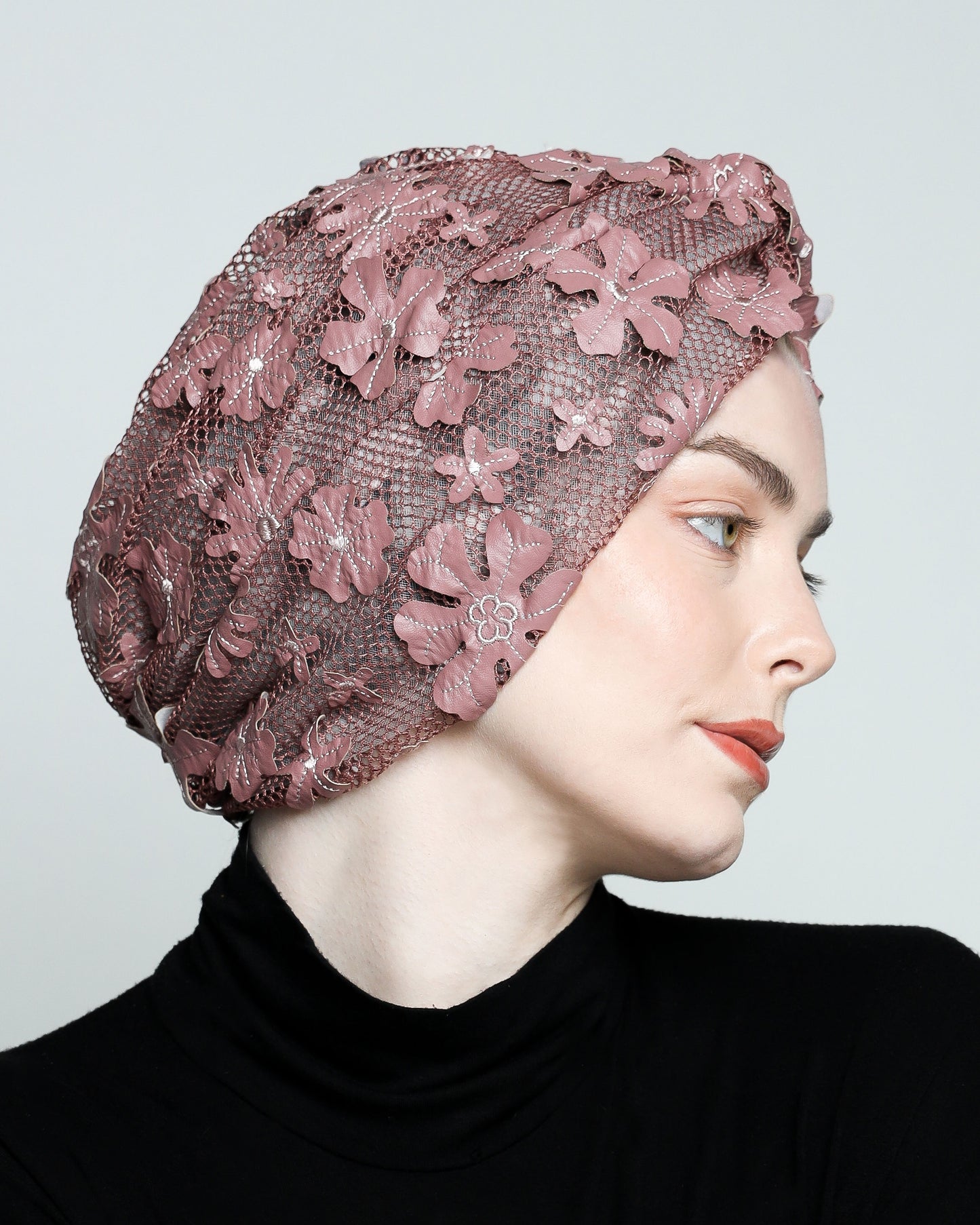 Twisted Floral Net Turban