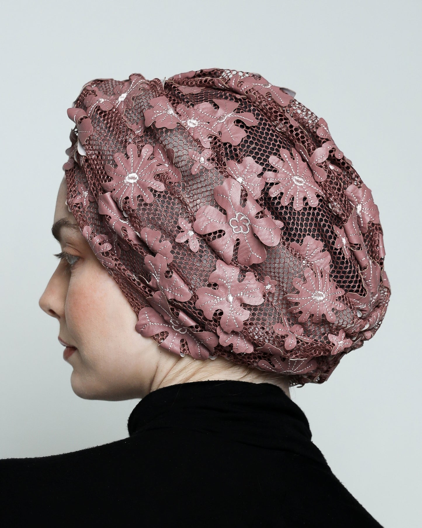 Twisted Floral Net Turban