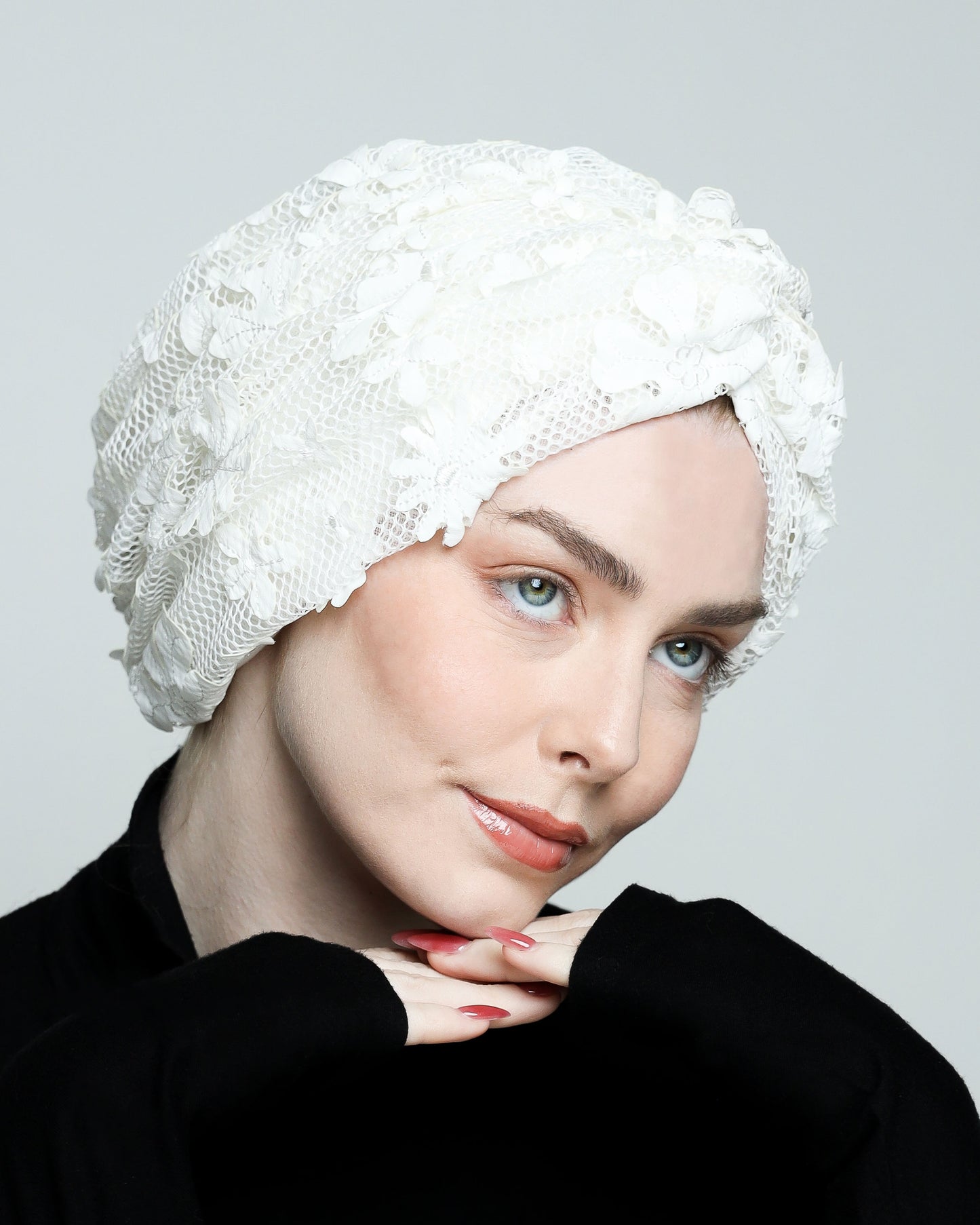 Twisted Floral Net Turban