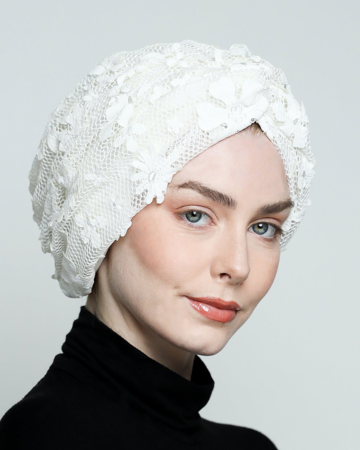 Twisted Floral Net Turban