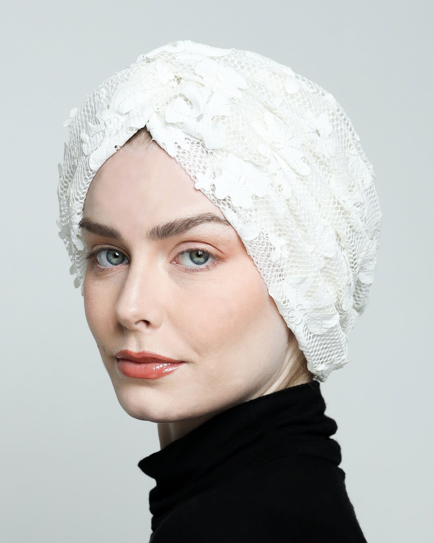 Twisted Floral Net Turban
