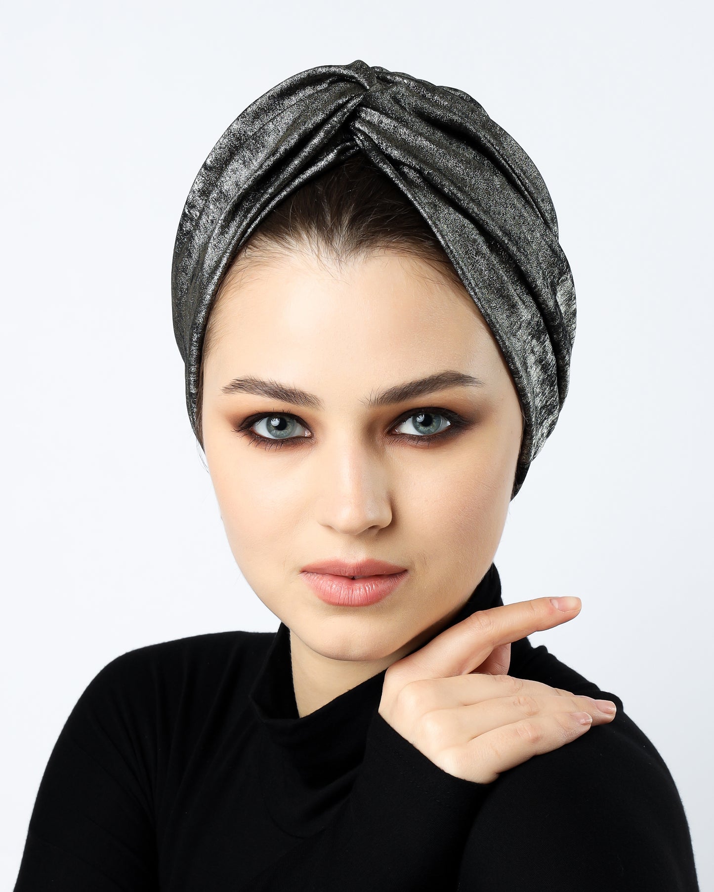 Glam Metallic twisted lines turban