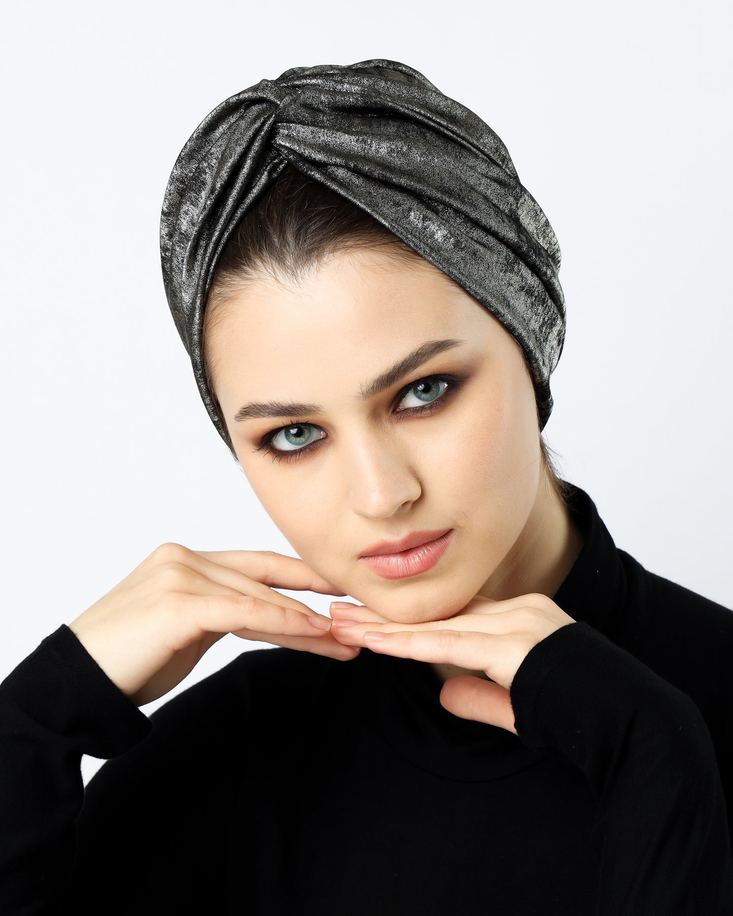 Glam Metallic twisted lines turban