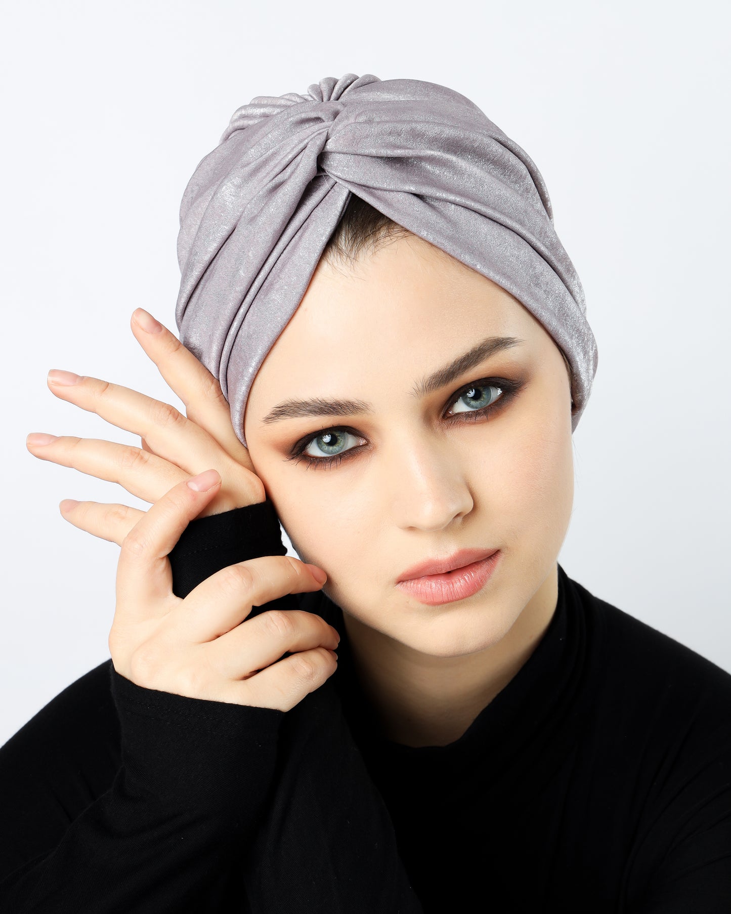 Glam Metallic twisted lines turban