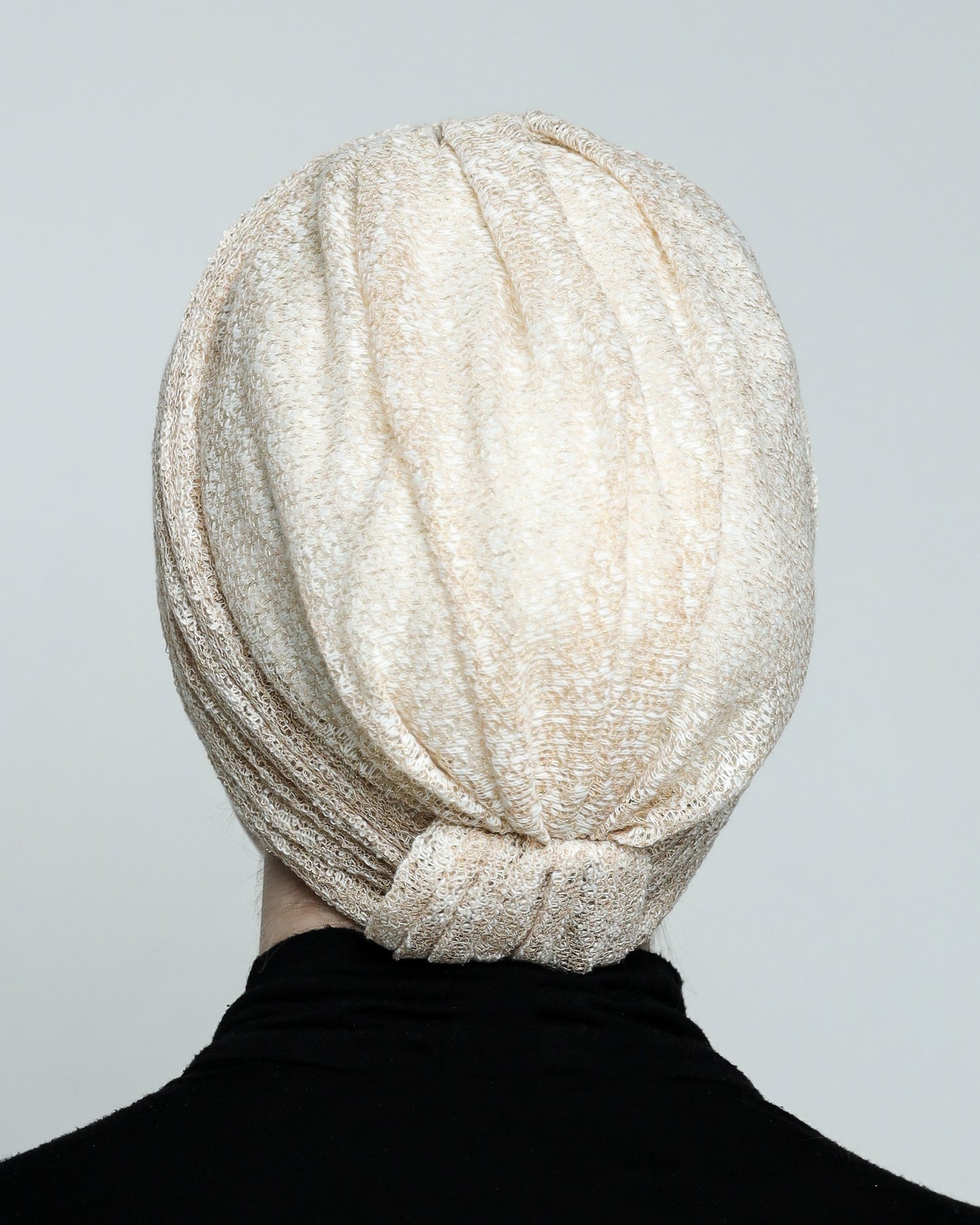Golden off-White Pleats Turban