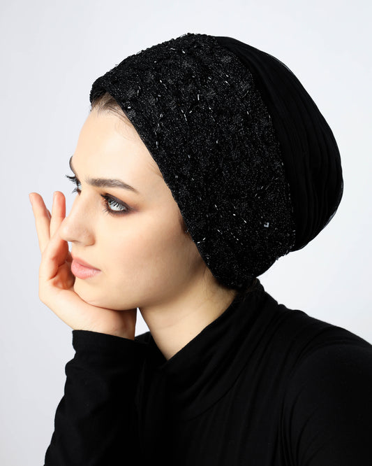 Tulle Beaded Turban