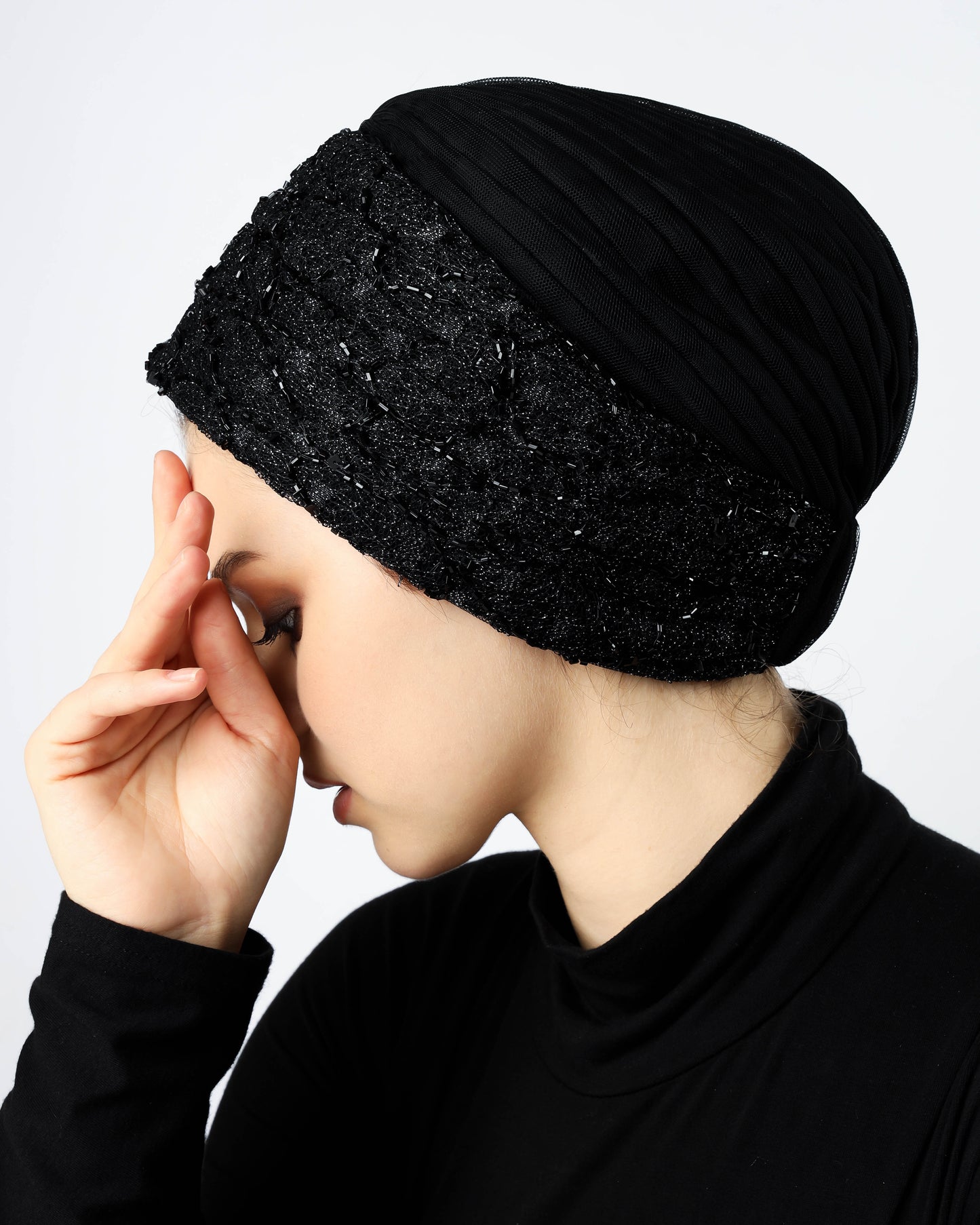 Tulle Beaded Turban