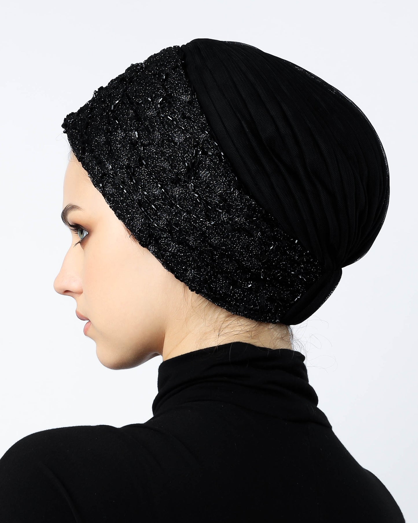 Tulle Beaded Turban