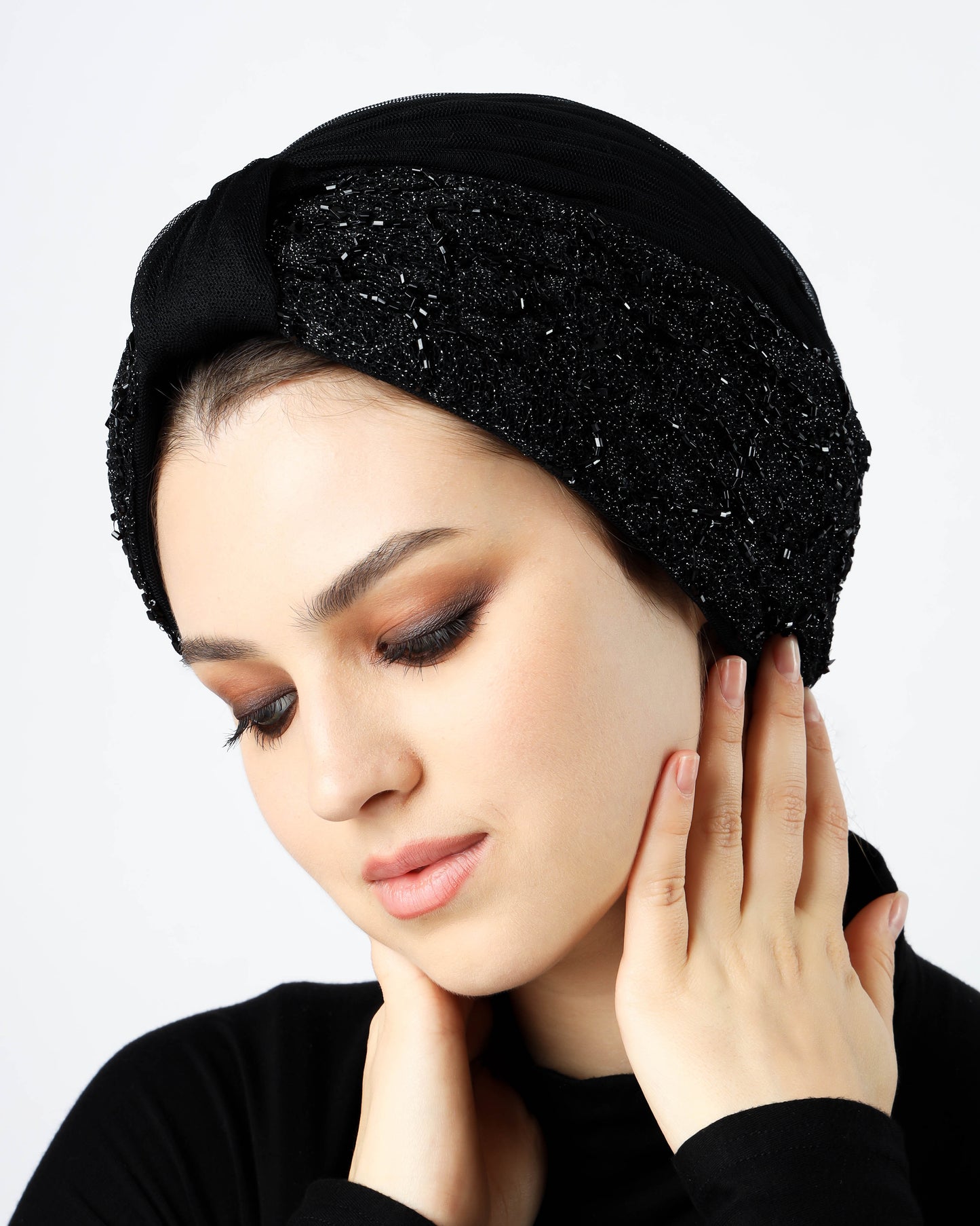 Tulle Beaded Turban