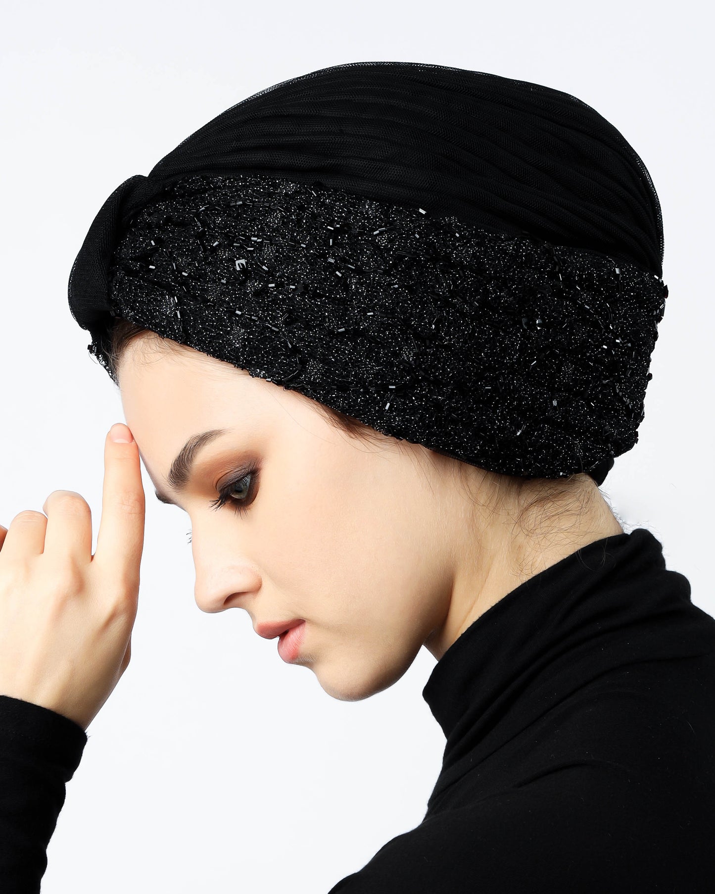 Tulle Beaded Turban