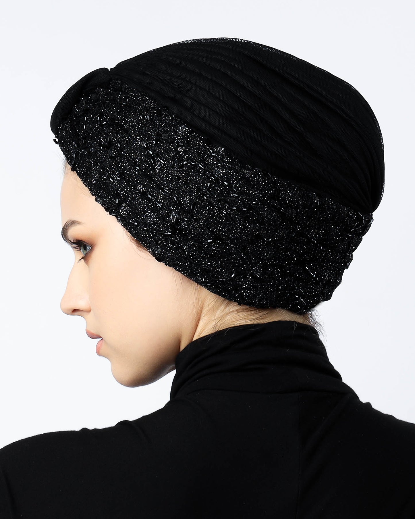 Tulle Beaded Turban