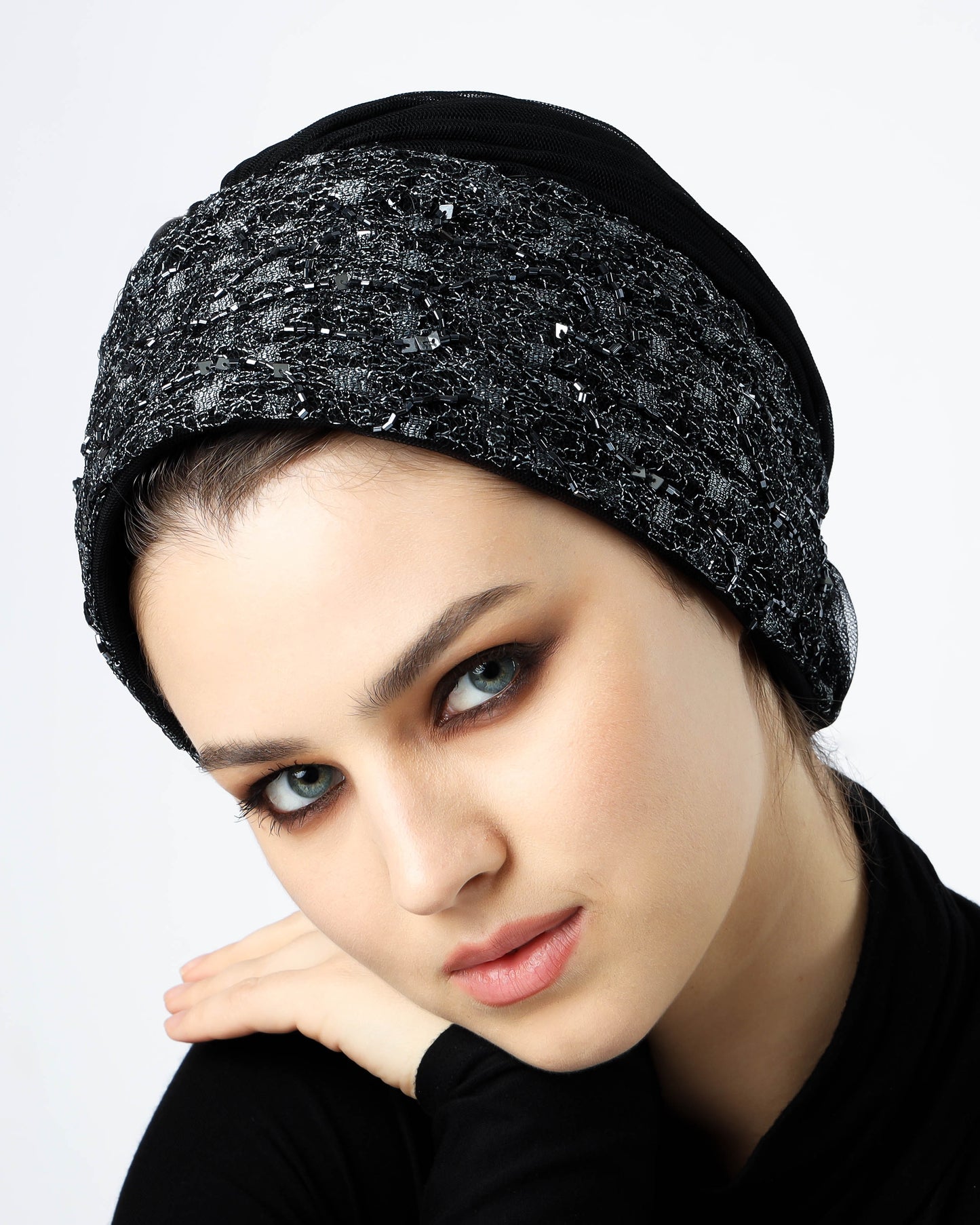 Tulle Beaded Turban