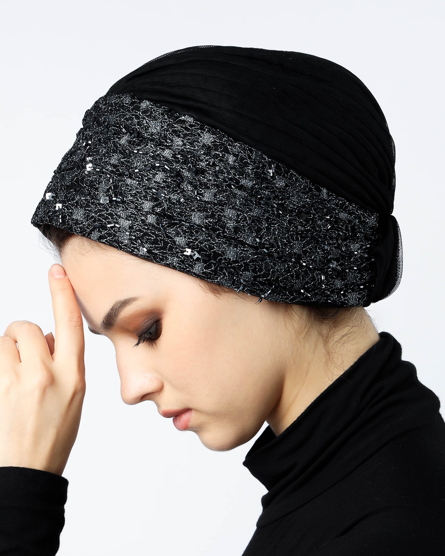 Tulle Beaded Turban