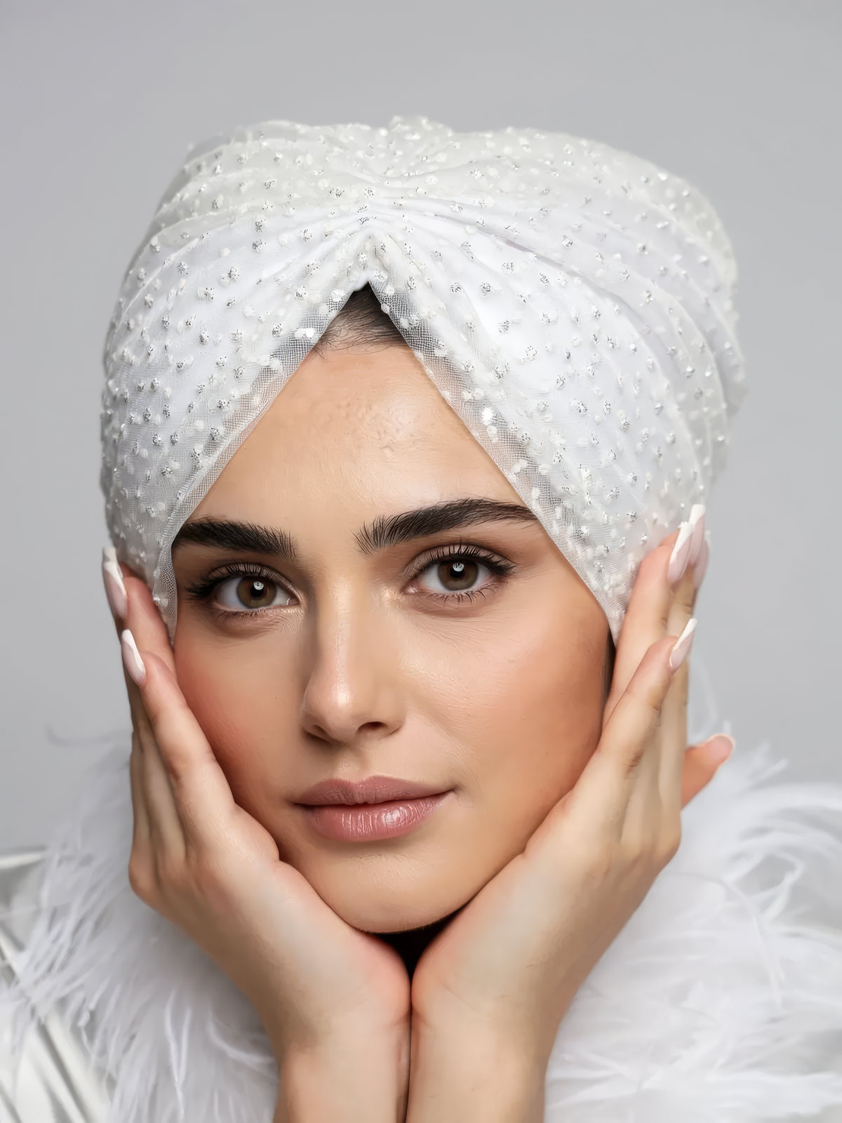 Bridal Polka Dots Turban