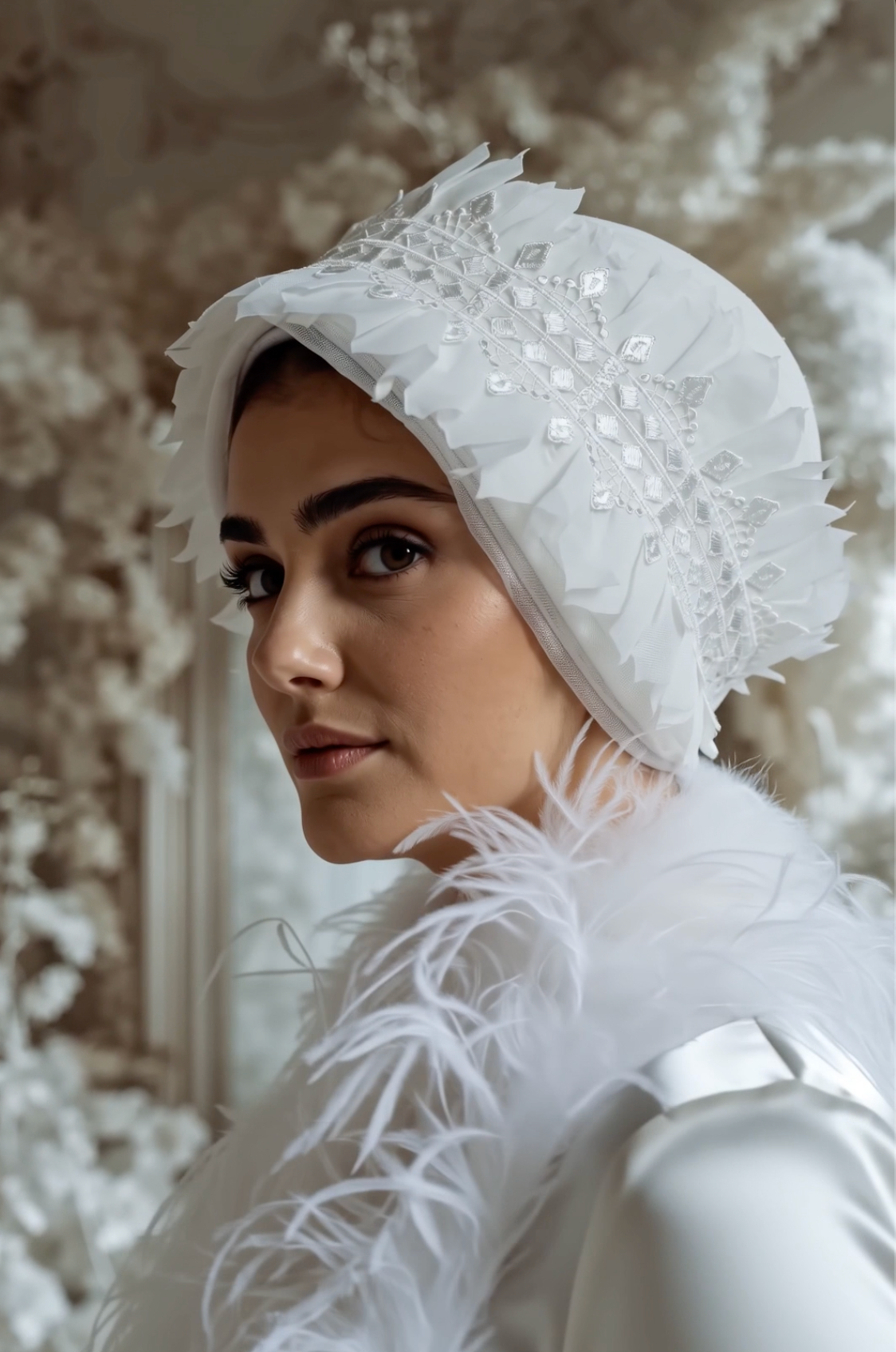 Bridal Ruffles turban