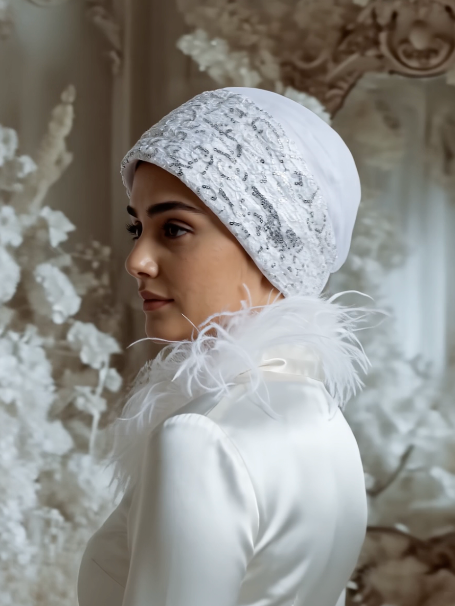 Bridal Pleats Sequined Turban