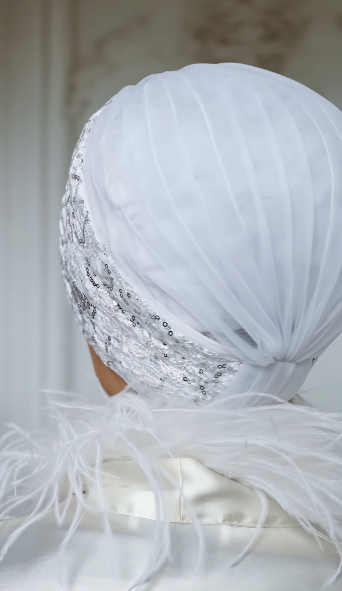 Bridal Pleats Sequined Turban