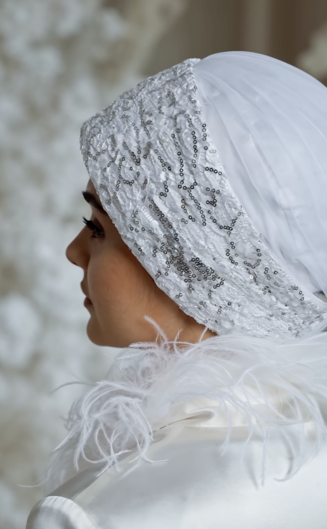 Bridal Pleats Sequined Turban