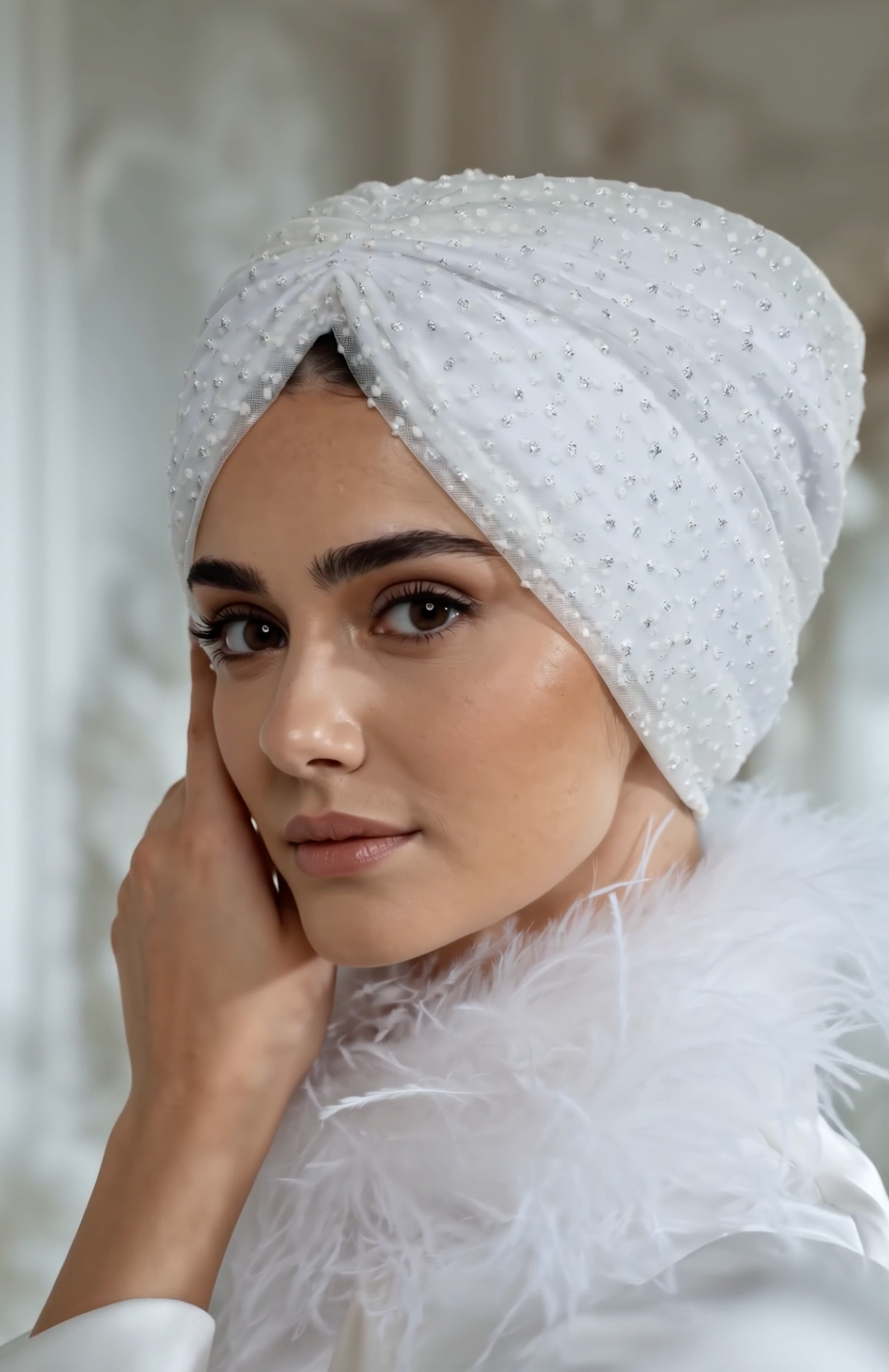Bridal Polka Dots Turban