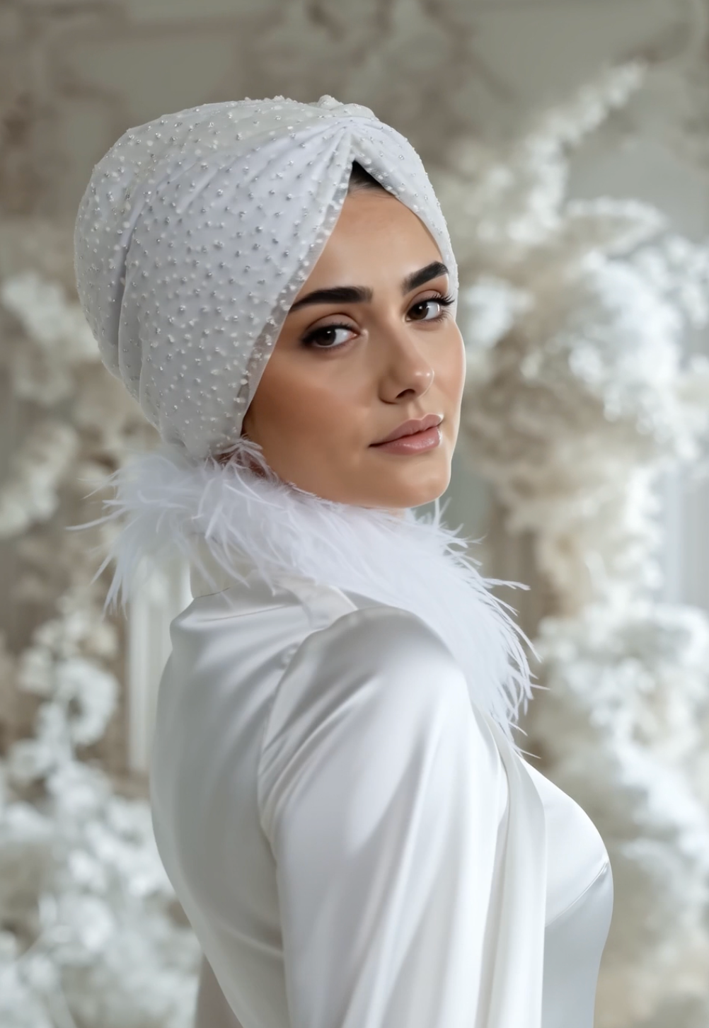 Bridal Polka Dots Turban