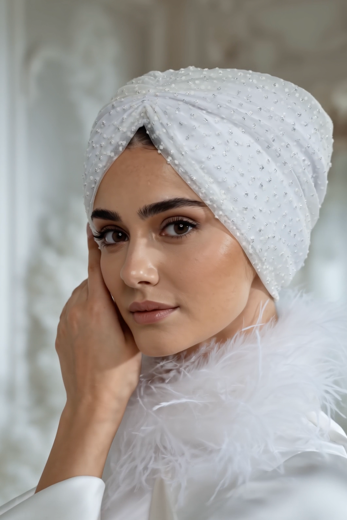 Bridal Polka Dots Turban