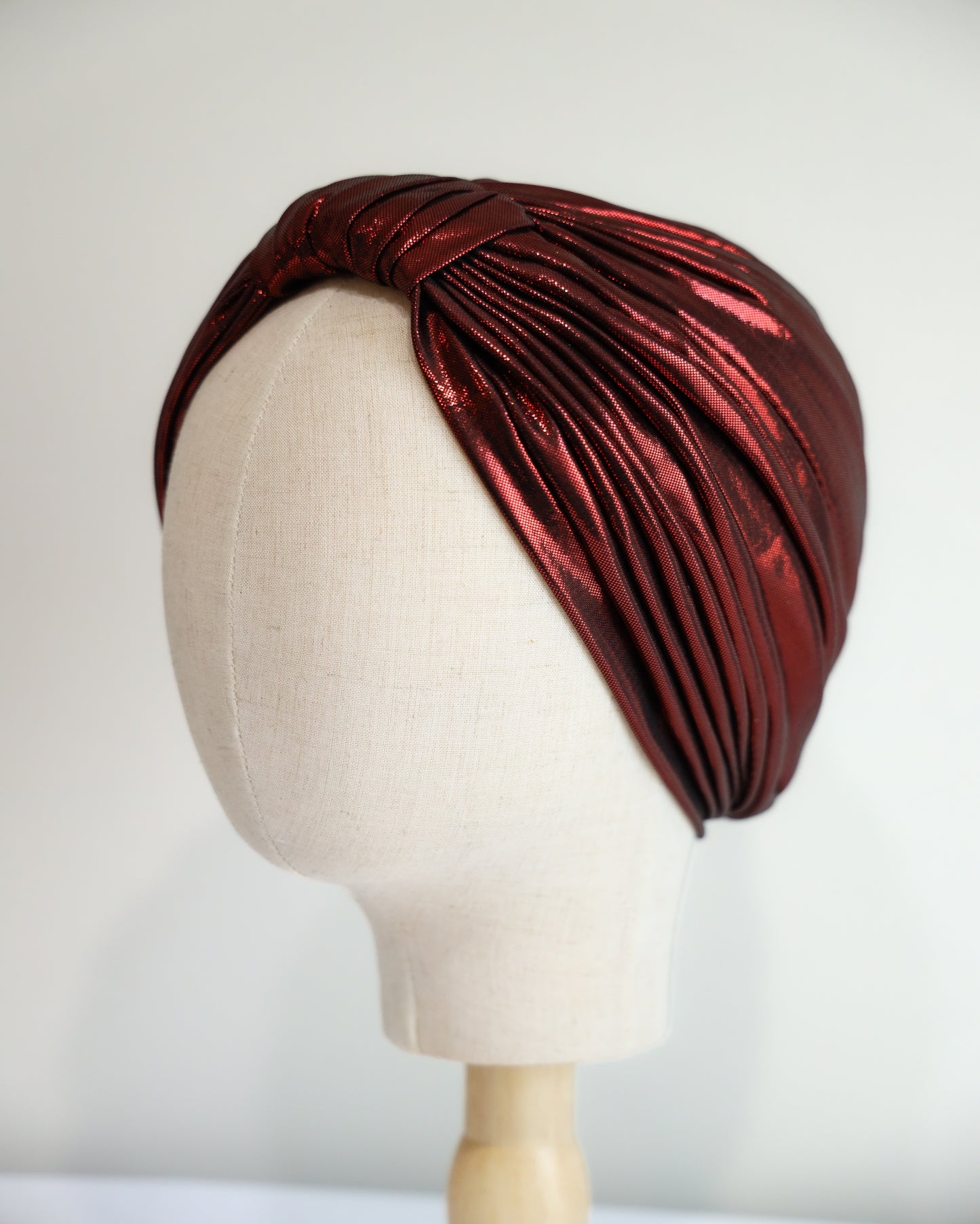 Metallic lame` lines turban