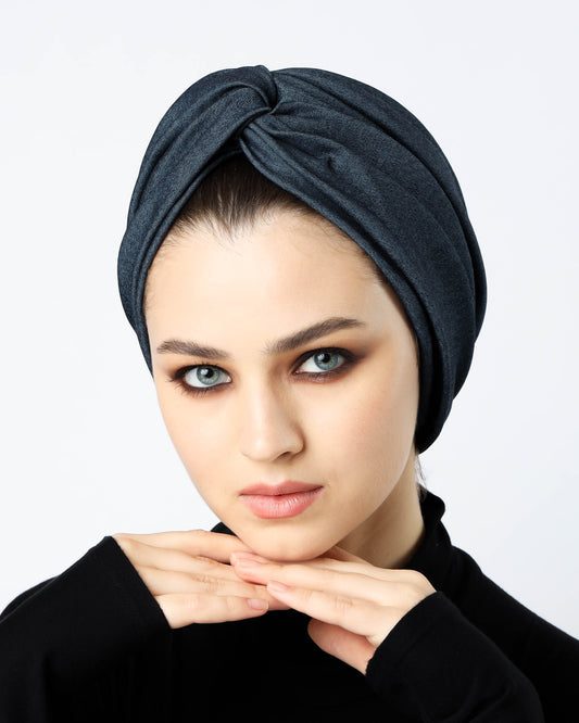 Twisted Denim Turban