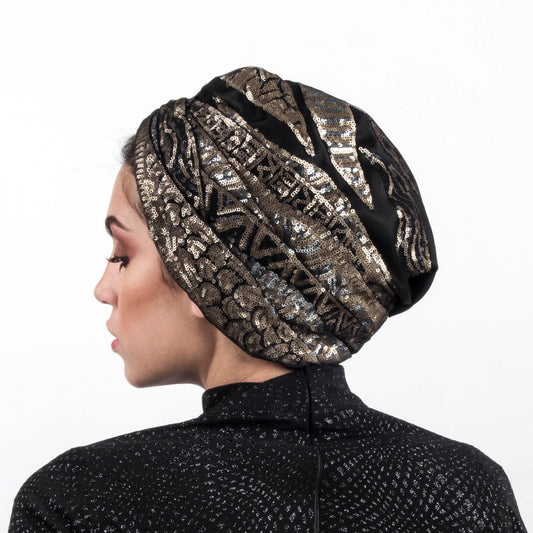 Golden Nebula Sequin Turban